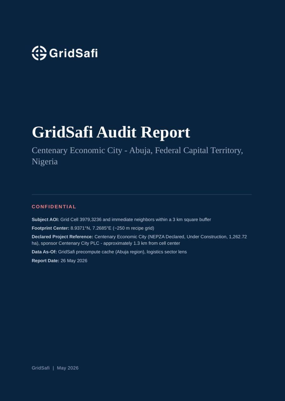 GridSafi Audit Report cover: Centenary Economic City, Abuja